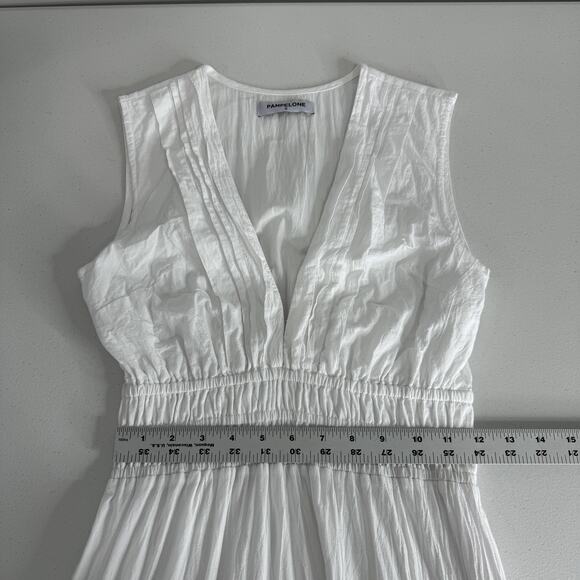 Pampelone Sienna Maxi Dress Womens Small White 100% Cotton Tiered Boho Resort - Picture 13 of 15